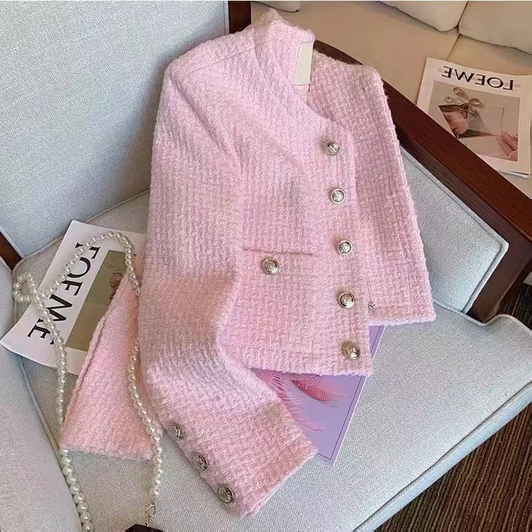 Jack Winter Clothing - Donne Tweed fragrante rosa Jacke manica