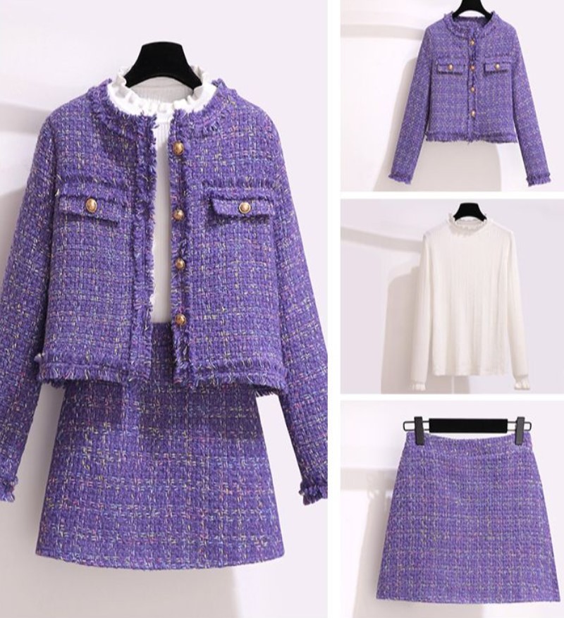 Jack Winter Clothing - Donne elegante Tweed fragrante vestito caldo