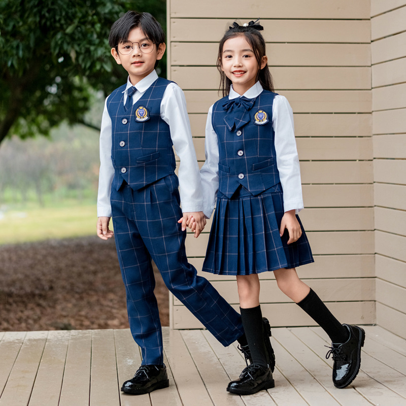 Winter Clothing Korea - Gilet scozzese britannico per bambini, camicia,