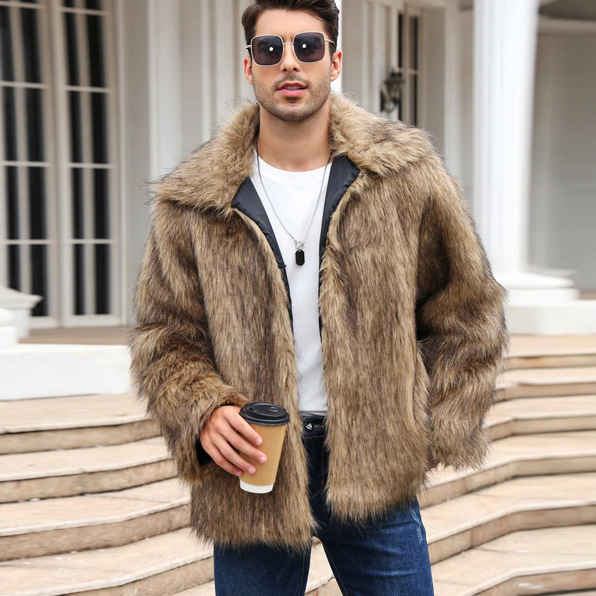 Winter Clothing Uae - Cappotto da uomo in pelliccia di