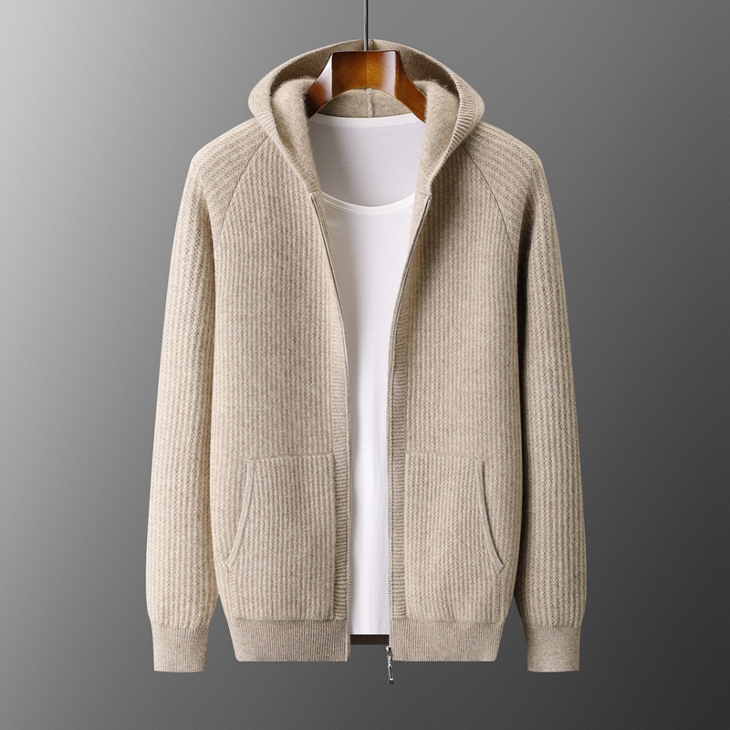 Winter Clothing Uae - Cardigan con cappuccio con cerniera spessa