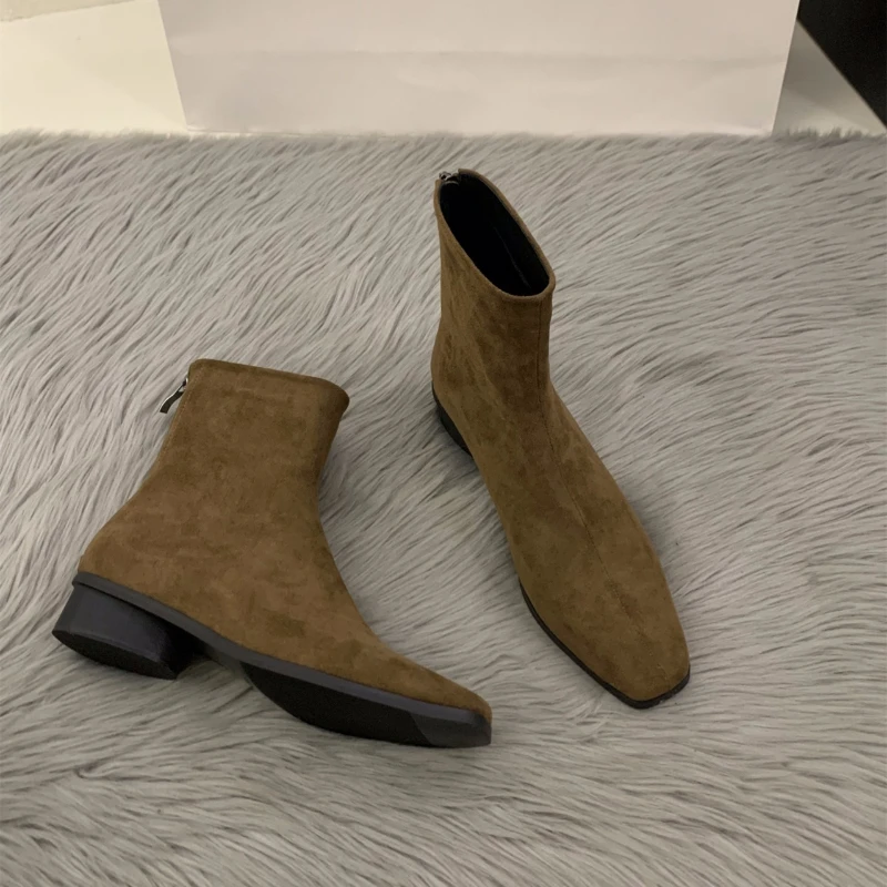 Winter Clothing Korea - 2025 Stivale nudo con cerniera posteriore