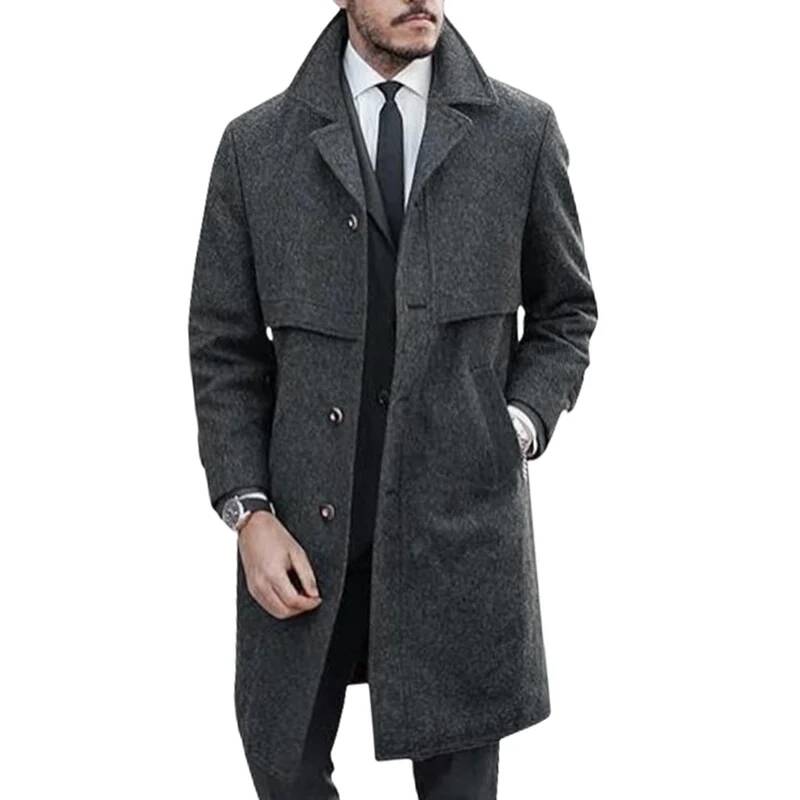 Winter Clothing Taiwan - Cappotto da Uomo con Risvolto, Casual